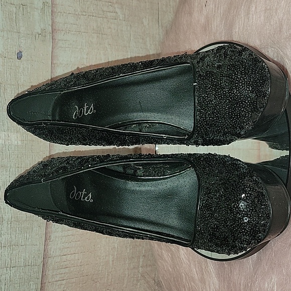 Dots black sequins platform heels - Picture 4 of 8